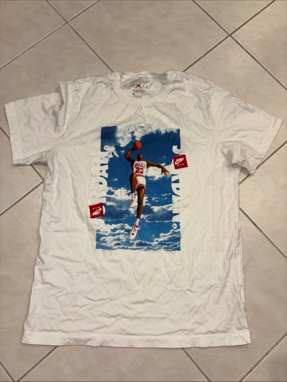 Jordan White Graphic Sky Dunk Short Sleeve Tee